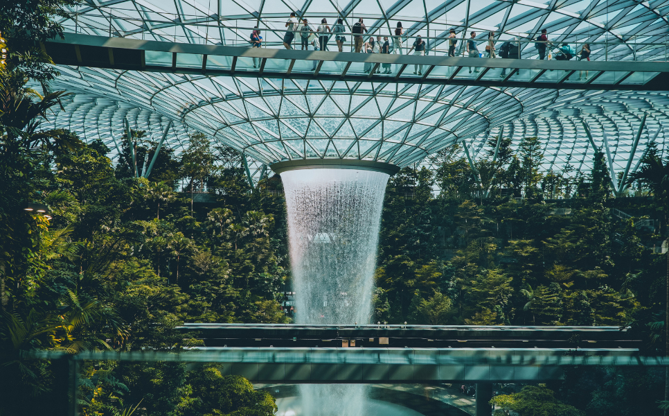 HSBC Rain Vortex, Indoor Waterfall in The Jewel Changi Airport, Singapore